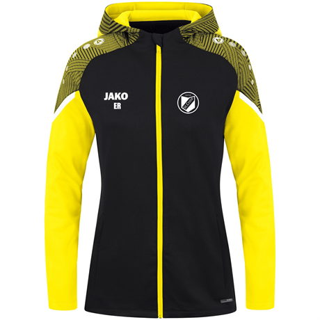 JAKO Performance Hooded Jacket Black/Yellow (6822-808) St. Croix - Dame